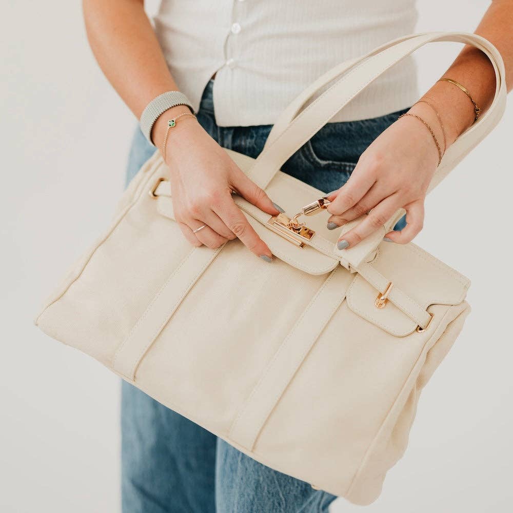 Cadence Canvas and Vegan Leather Tote