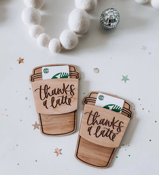 thanks a latte gift card holder