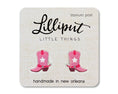 Load image into Gallery viewer, Pink Cowgirl Boot Earrings // Pink Western Earrings

