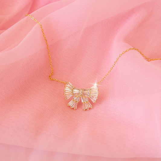 sparkle bow necklace