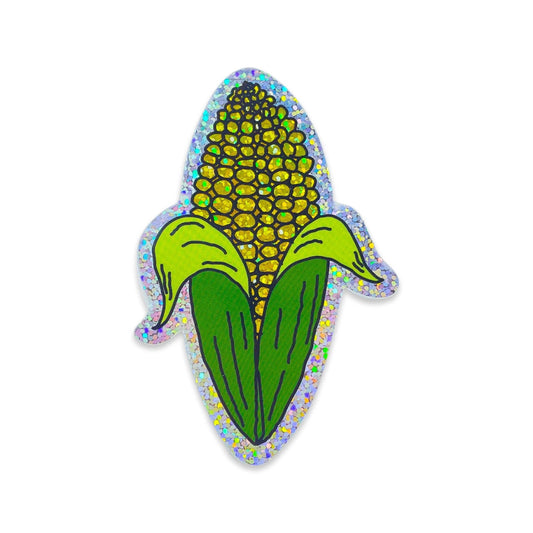 glitter corn vinyl sticker