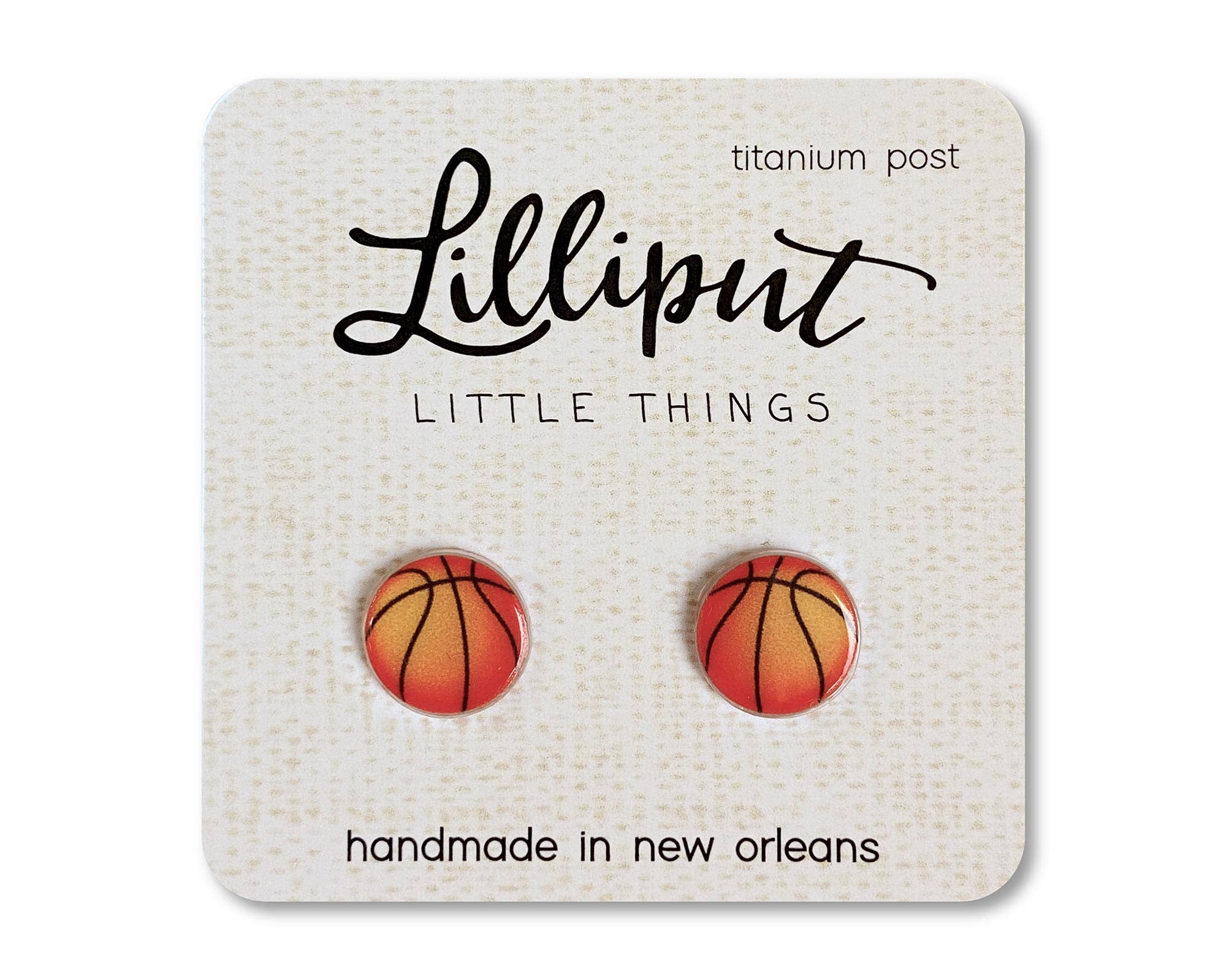 basketball stud earrings
