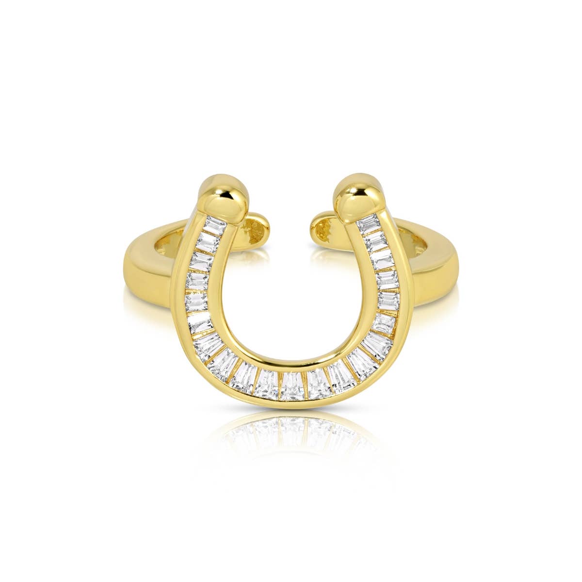 Bold Shining Horseshoe Adjustable Ring