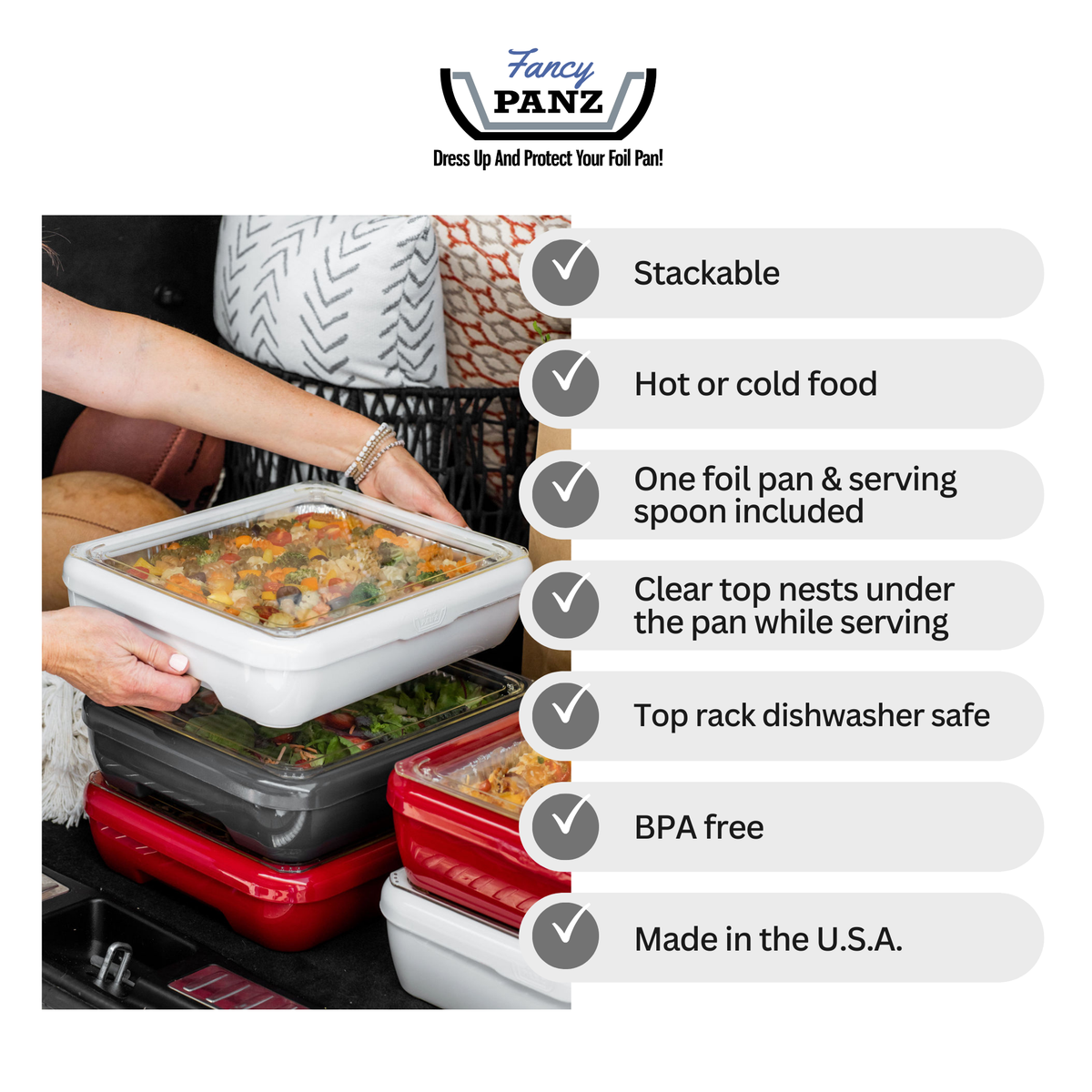 Fancy Panz Premium Set - Pan Frame w/Lid & Hot or Cold Gel Pack - Marble