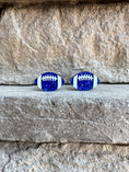 Load image into Gallery viewer, football glitter acrylic stud earrings
