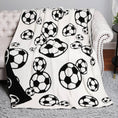Load image into Gallery viewer, Soccer Ball Print Cozy Soft Throw Blanket

