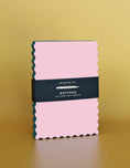 Load image into Gallery viewer, Mini Wave Shaped Notepad | Pink + Evergreen Edge
