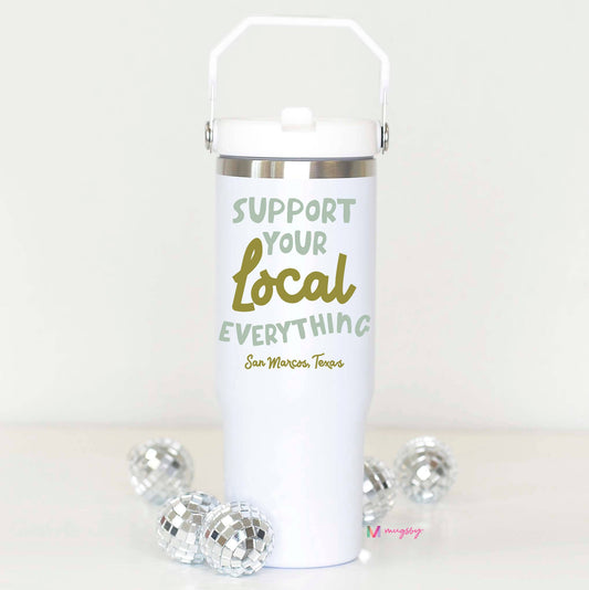 Support Utica flip lid tumbler