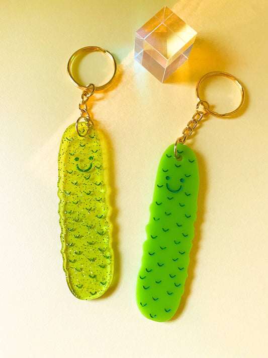 light green pickle keychain