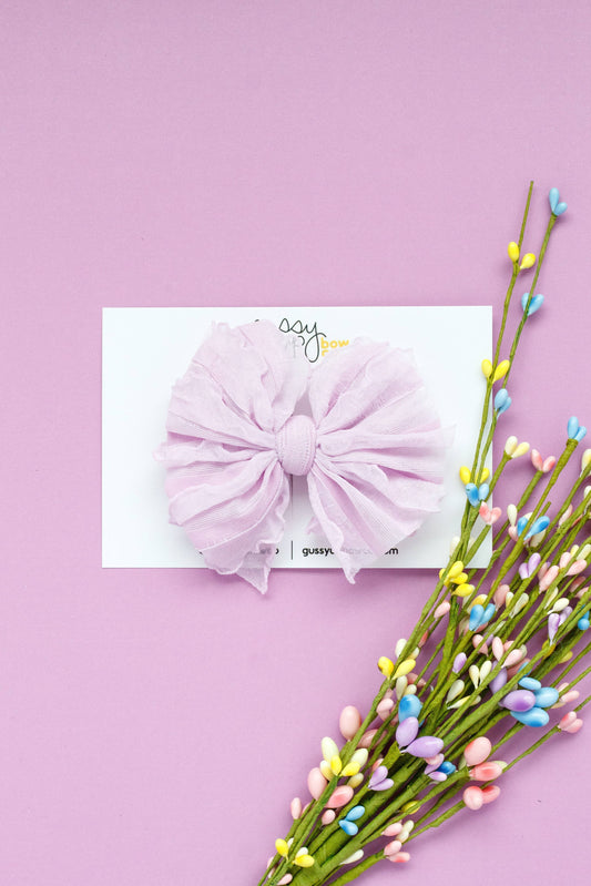 lilac ruffle bubble bow