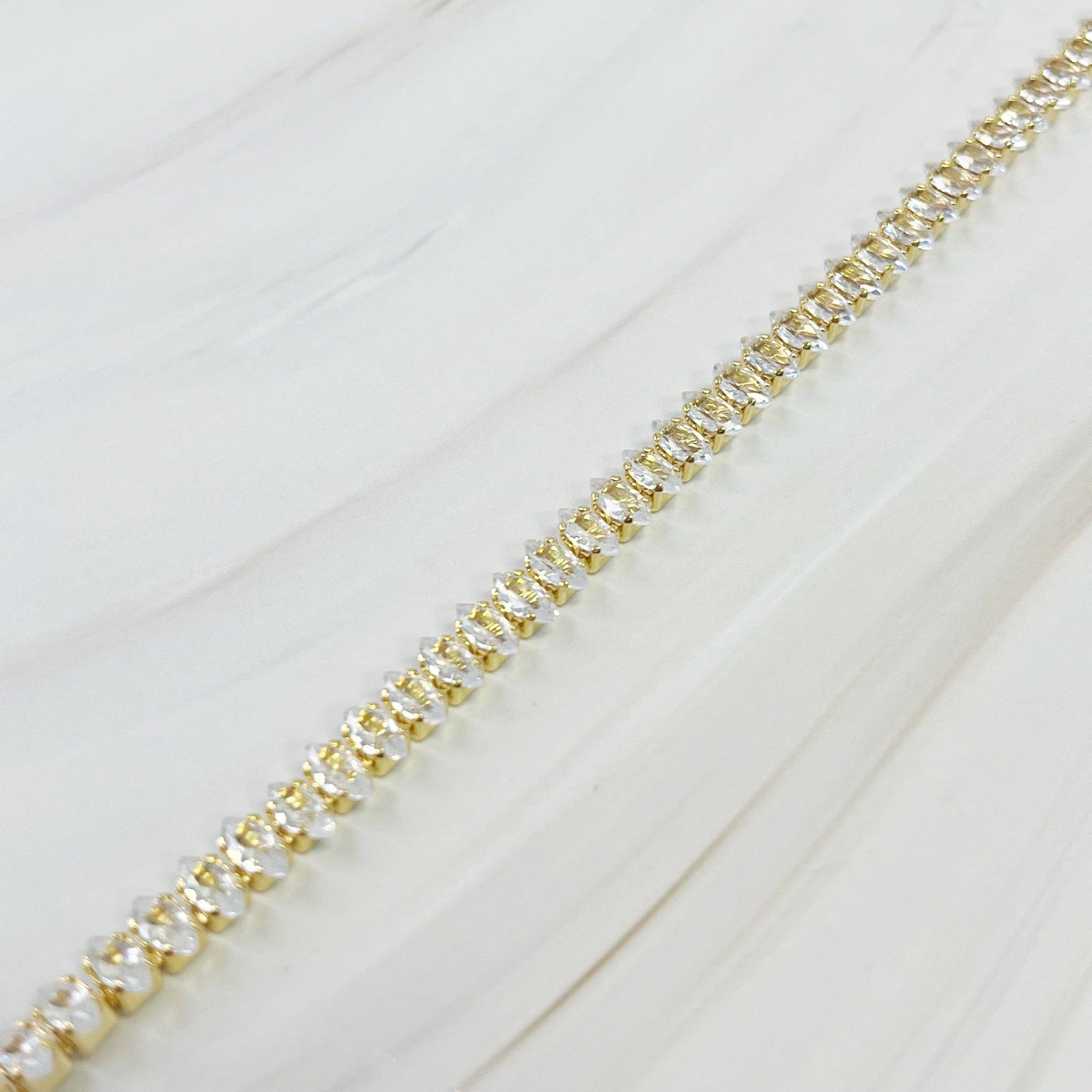 marquise cut sparkle tennis bracelet