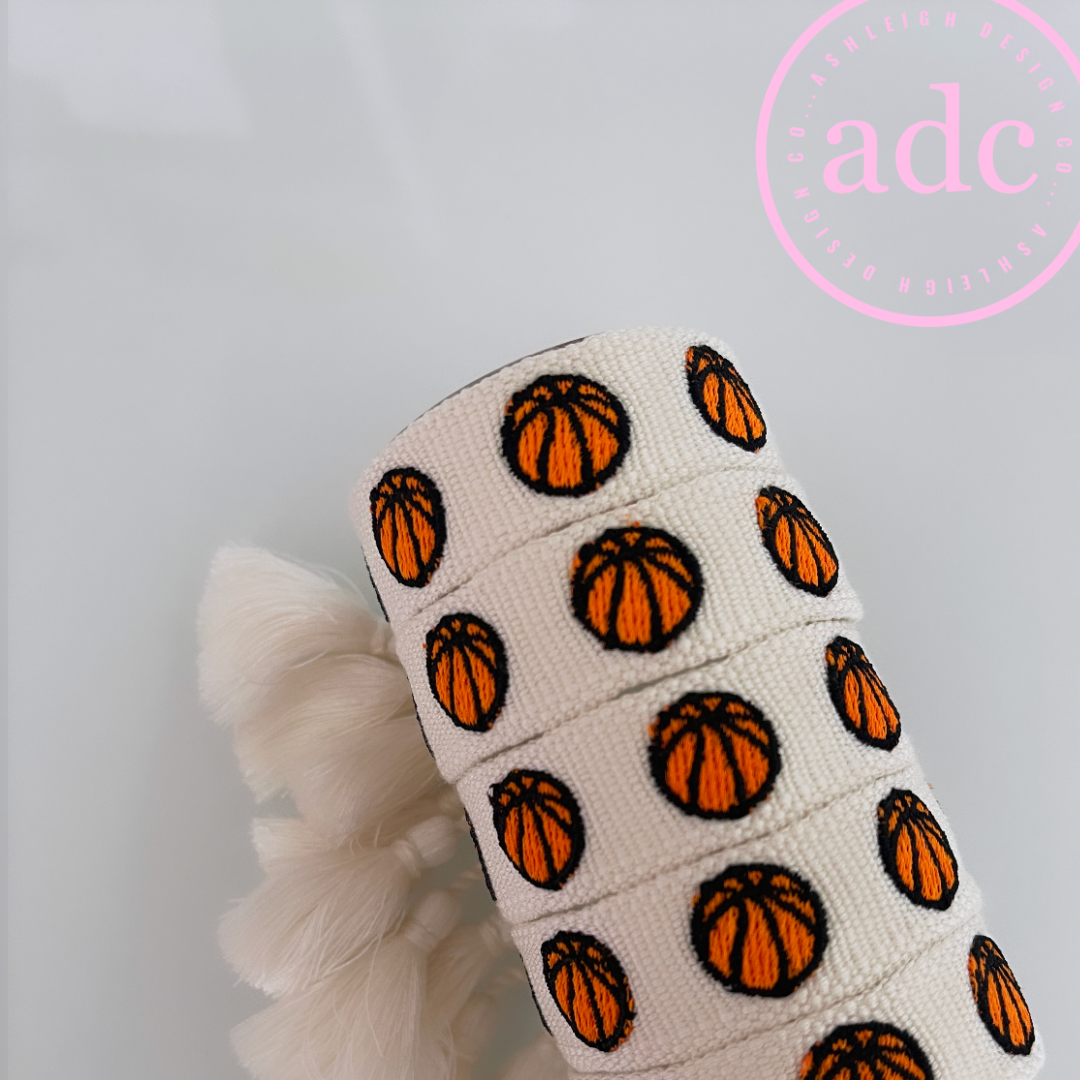 basketball embroidered bracelet