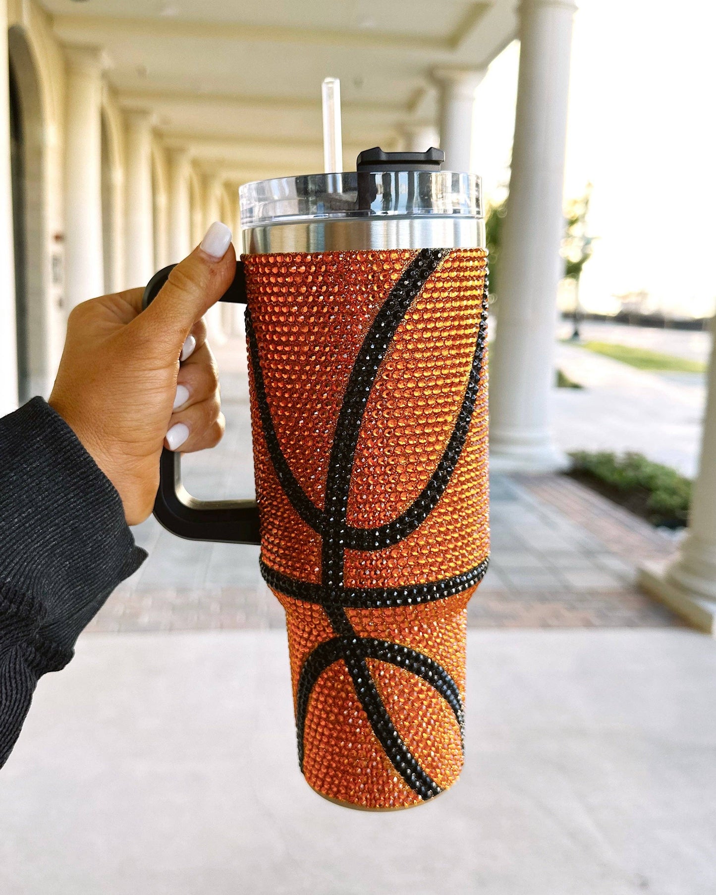 40 oz blingy basketball tumbler