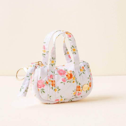 itty bitty quilted duffle bag charm in endless daydream cream