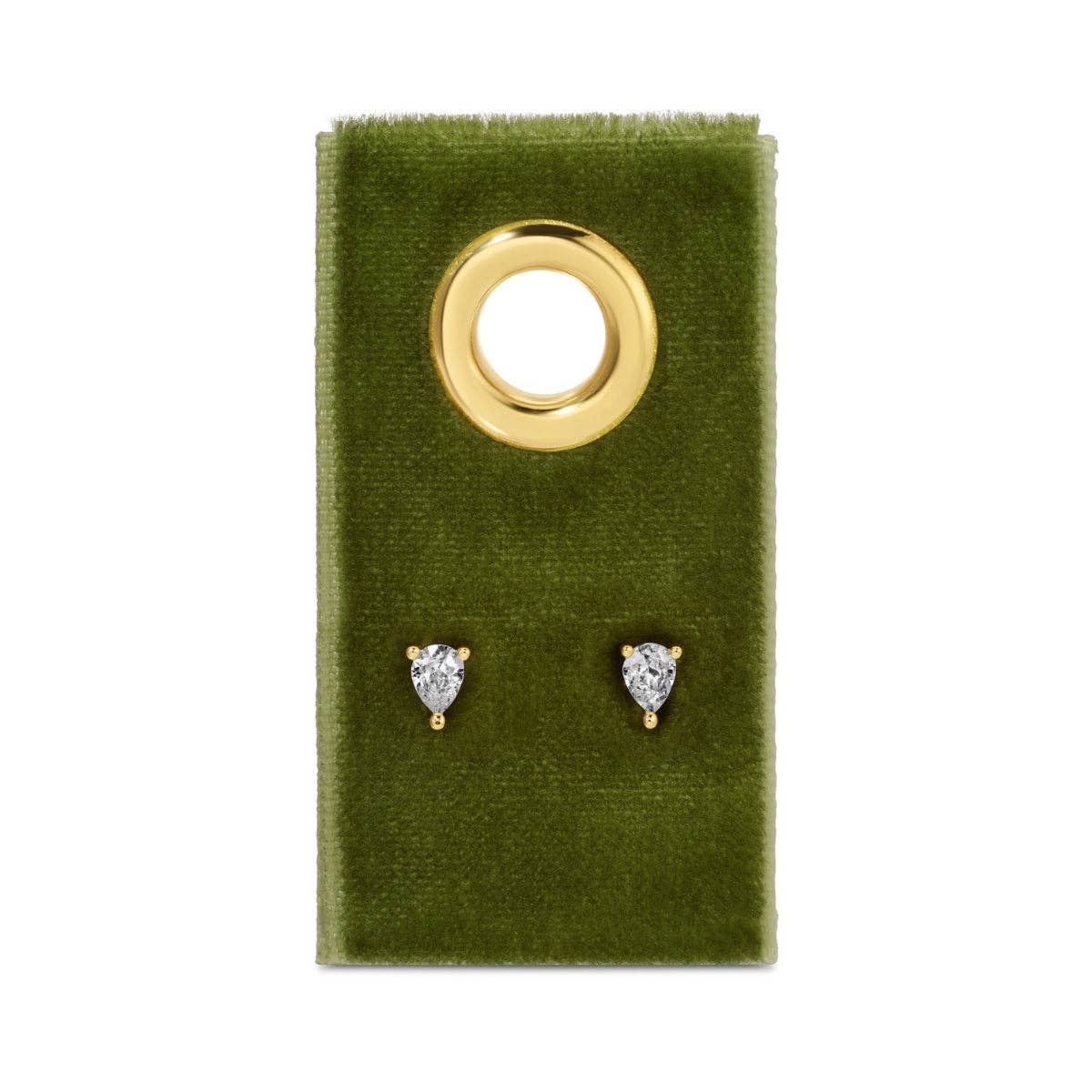 Minimalist Teardrop Faux Diamond Studs