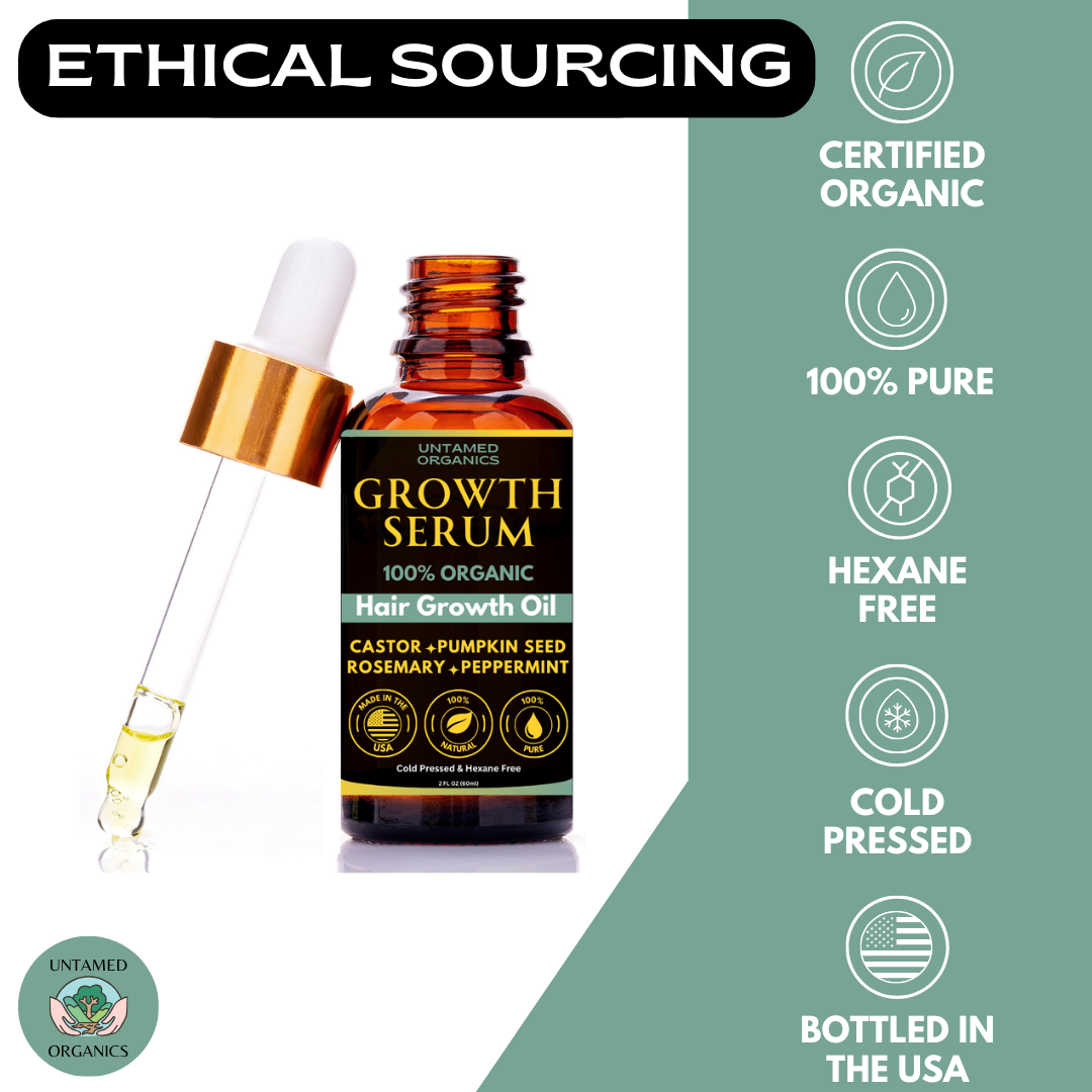 Organic Hair Growth Oil | 2 Fl. Oz. Glass Dropper