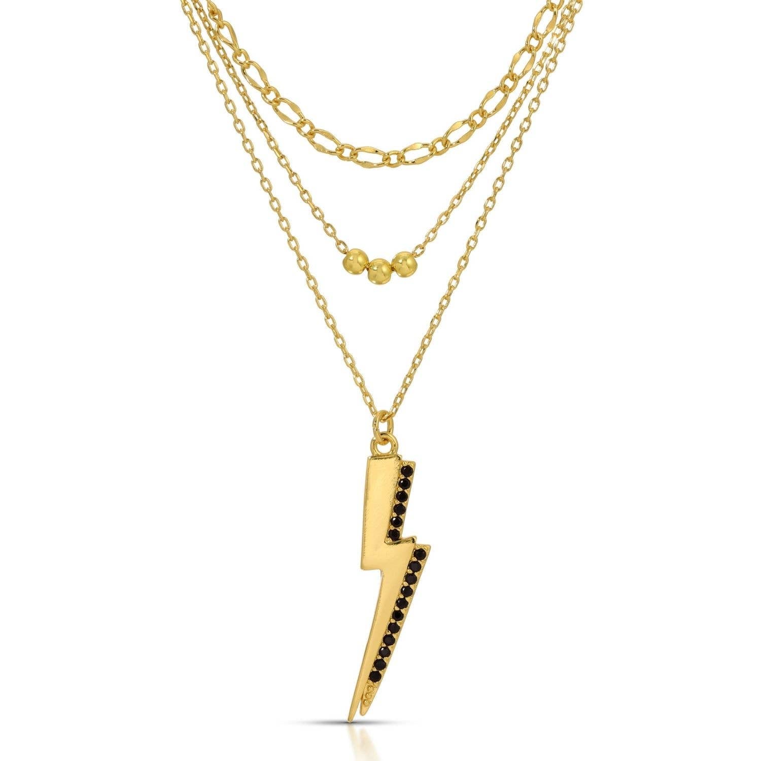 Layered Lighting Strike Necklace