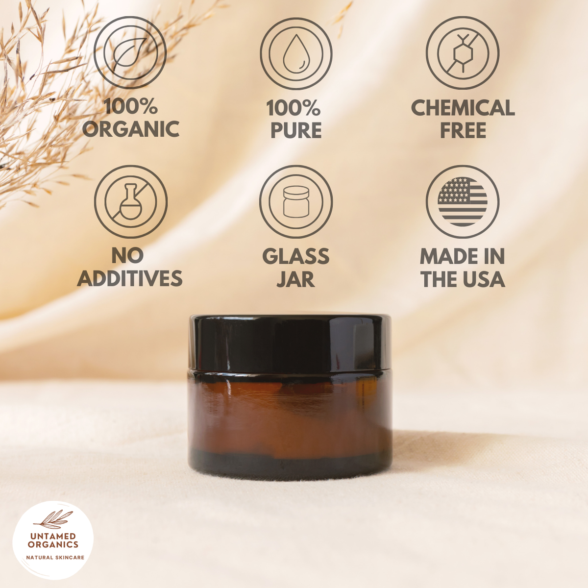 Tallow, Castor, & Frankincense Skin Balm | 2 oz Glass Jar