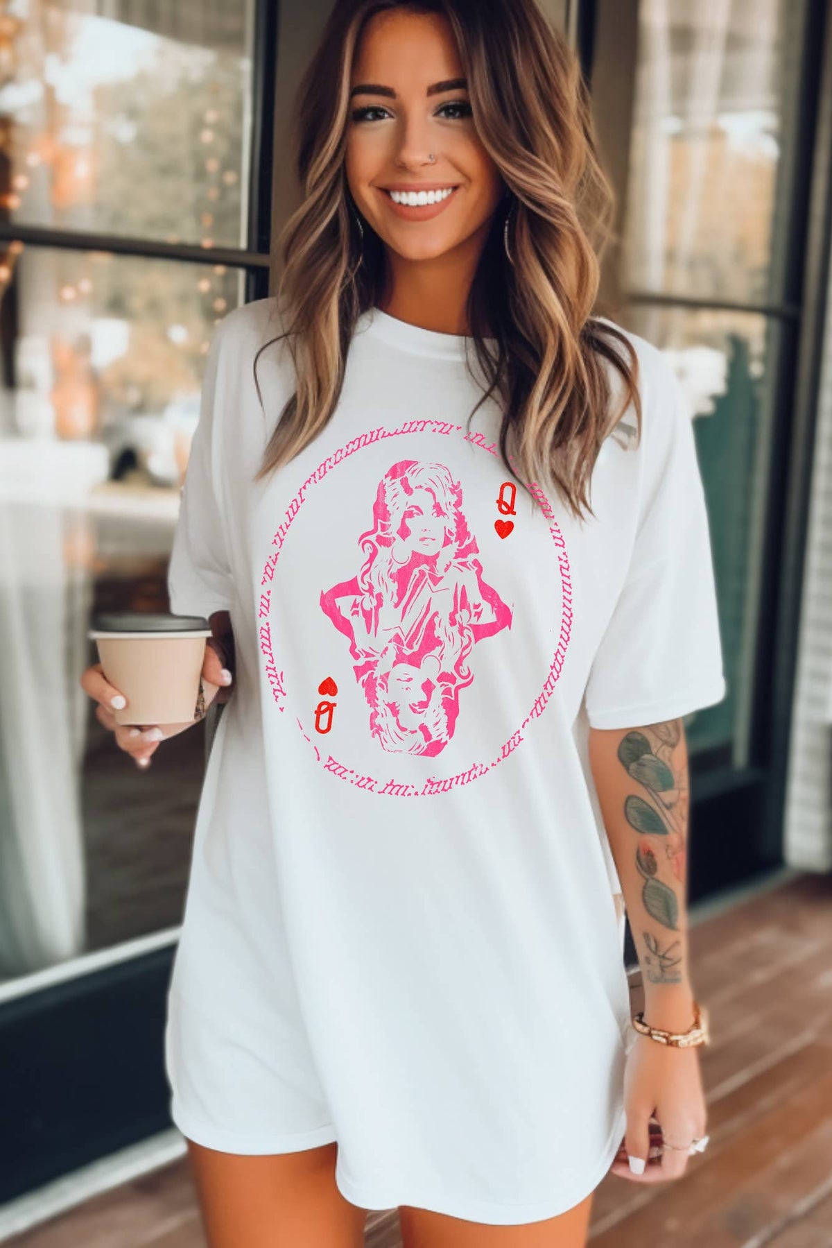 pink dolly graphic tee