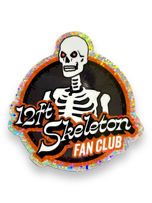 12ft Skeleton Fan Club Glitter Sticker