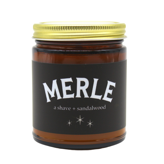 merle candle - a shave + sandalwood