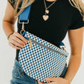 Load image into Gallery viewer, Westlyn Woven Bum Bag - Woven Checkered SKY BLUE
