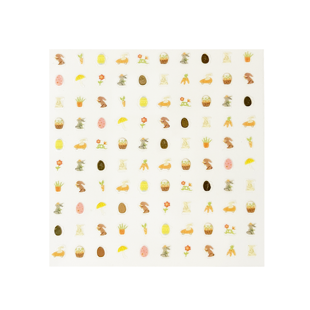 bunnies in the garden nail stickers