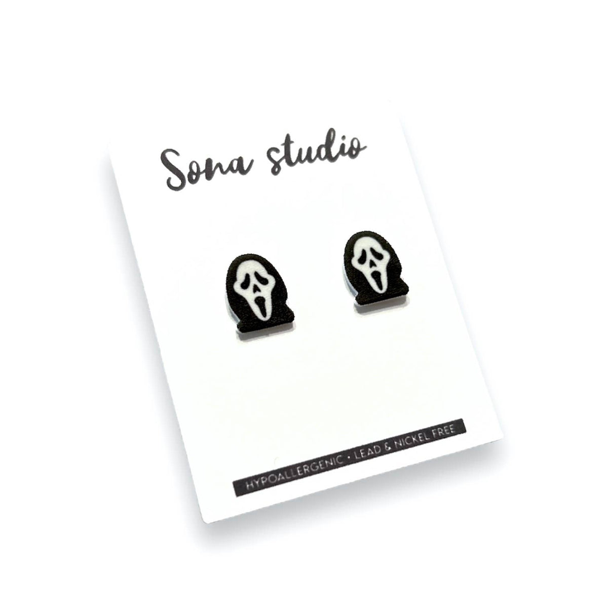 Ghost Face Halloween Earrings