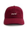 Load image into Gallery viewer, Youre Grammar Correction Embroidered Hat - Maroon Cotton
